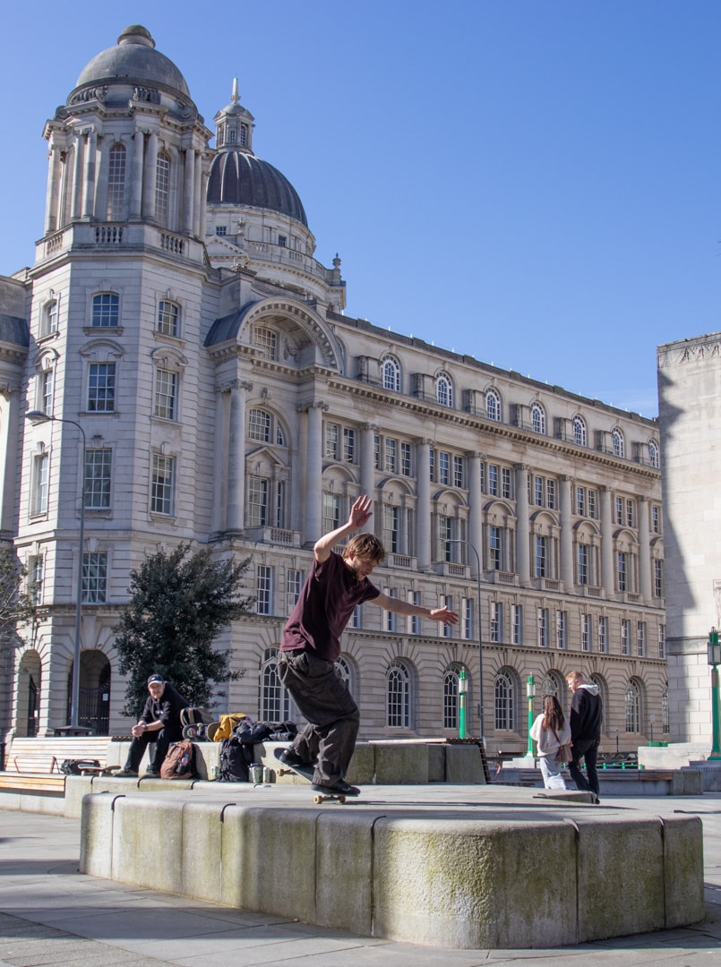 Kickflip off a concrete step