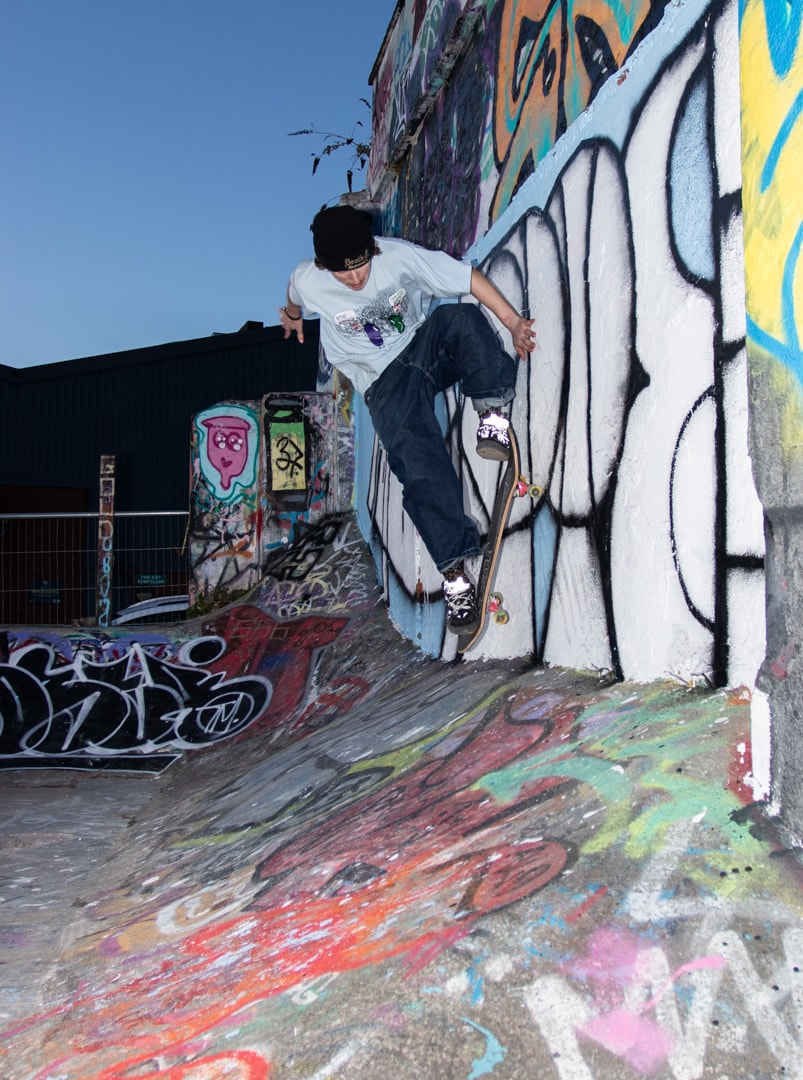Low angle looking up at a jump