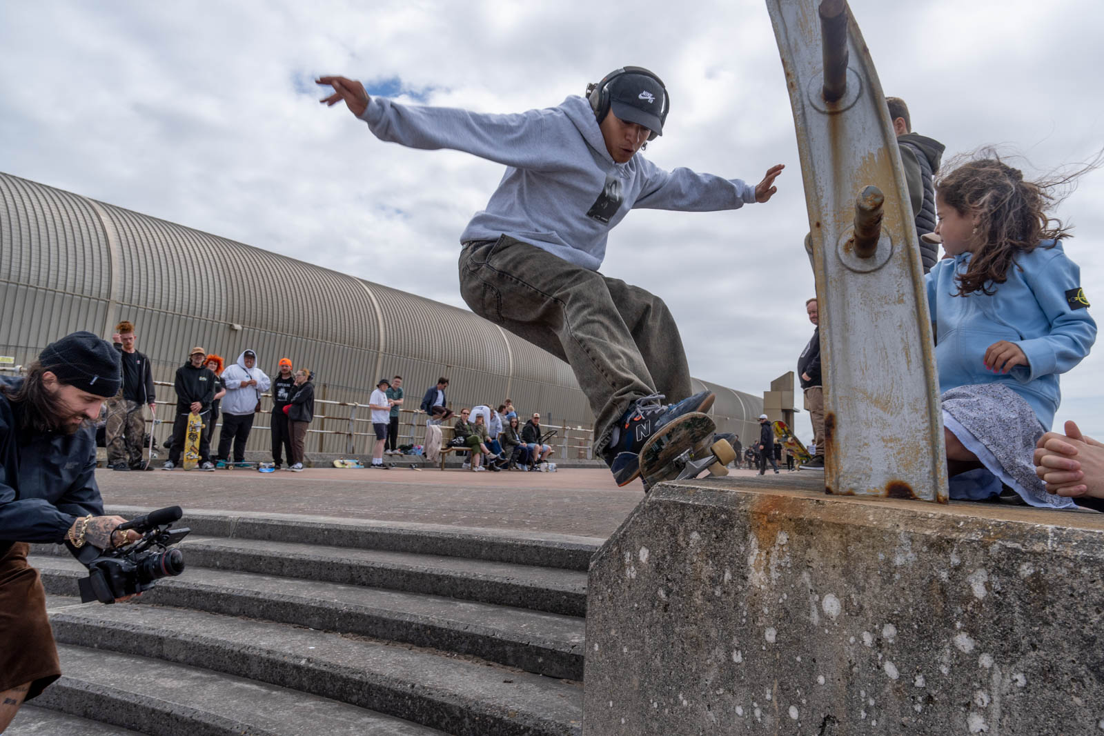 Skater wallrides near Starr Gate tram shed